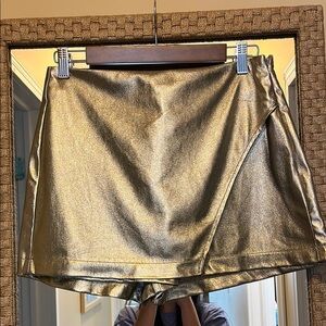 Gold Metallic Skort